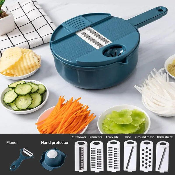 Kitchen Multi Functional Shredder Wet Fruits Drain Basket Blade Cutter  Manual 9 in 1 Slicer Vegetable Grate - China Manual 9 in 1 Slicer Fruits  Grater and Magic Grater price