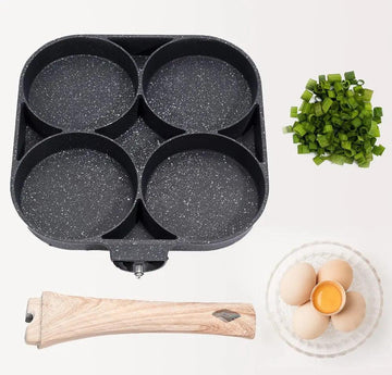 1pc, Omelet Pan, Breakfast Maker, Egg Cooker Pan, Egg Frying Hamburger  Maker 3/4-hole Fried Egg Section Square Grill Pan Divided Frying Pan For  Breakf