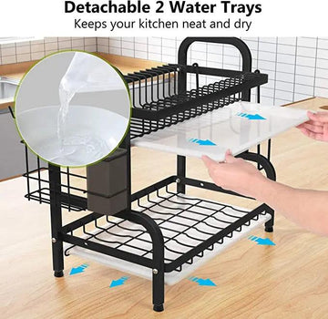 Drying Stainless Steel Dish Rack with Cup Utensil Cutting Board Knife  Holder Set - China Dish Drying Rack and Stainless Steel Dish Rack price