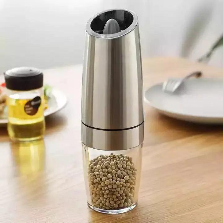 Gravity Electric Pepper/Salt Grinder, Salt and Pepper Mill & Adjustable  Coarseness, Battery Powered with LED Light, One Hand Automatic Operation,  Stainless Stee… in 2023